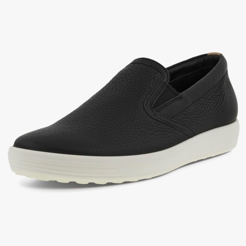 ECCO Women Soft 7 Casual Slip On Black Leather Comfort Sneaker 41 (US 10-10.5)